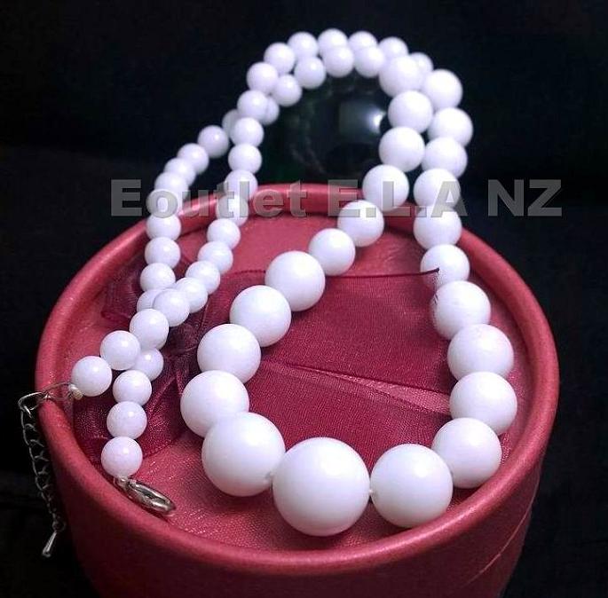 6-14mm WHITE CORAL NECKLACE-51cm